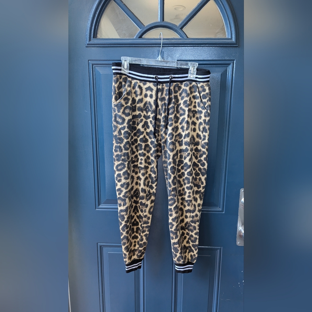 Leopard print jogger pants